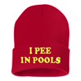 thumbnail image 1 of Adult I Pee In Pools Embroidered Cuffed Knit Beanie Cap, 1 of 1