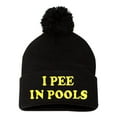 thumbnail image 1 of Adult I Pee In Pools Embroidered Knit Beanie Pom Cap, 1 of 1
