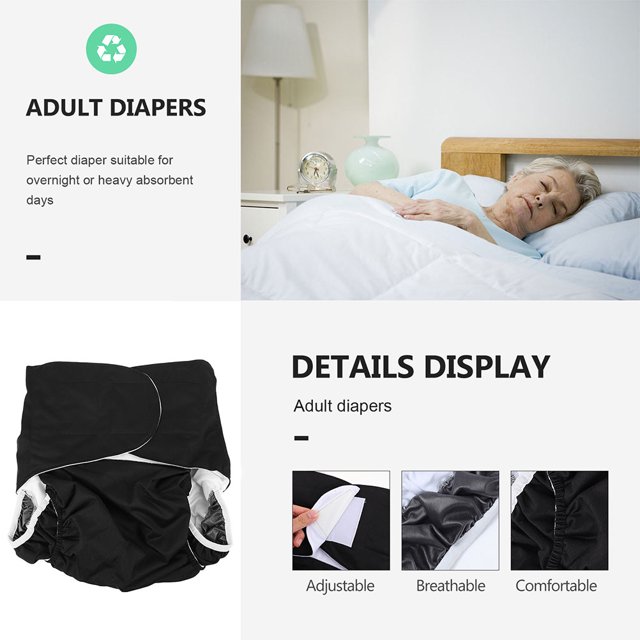 Adult Incontinence Urinary Pant 2pcs Waterproof Adult Incontinence Diapers Washable Diapers