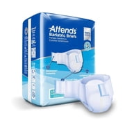Attends Bariatric Adult Incontinence Brief, Tab Closure, 2X-Large, Disposable, Ultimate Absorbency, Bag of 12 6 Pack
