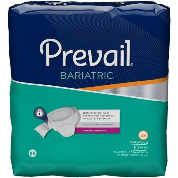 Adult Incontinent Brief Prevail Tab Closure 3X-Large Disposable Heavy Absorbency