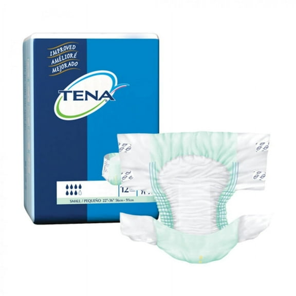 Adult Incontinent Brief TENA Ultra Tab Closure Disposable Heavy Absorbency ''Small, 22 - 36 , 12 Count'' 6 Pack