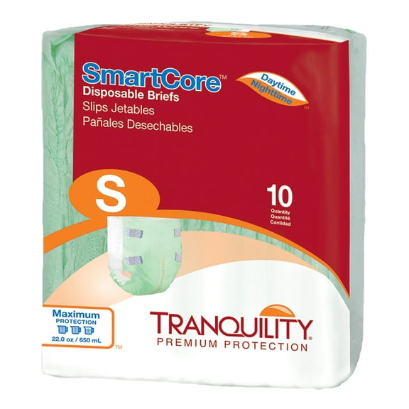 Adult Incontinent Brief Tranquility SmartCore Tab Closure Small Disposable Heavy Absorbency -