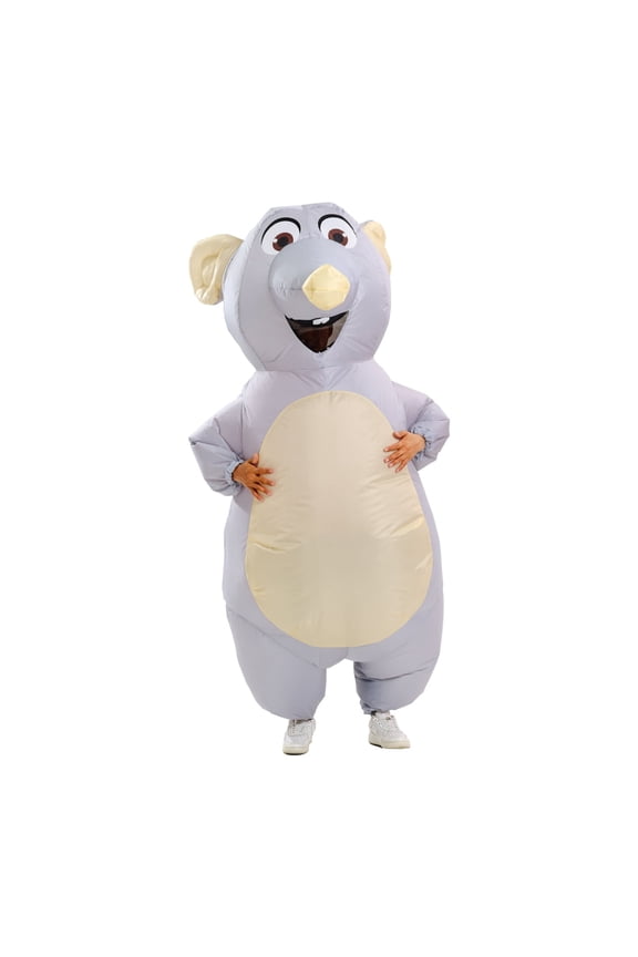 Adult Inflatable Blow Up Mouse Costume Funny Halloween Rat Cosplay Outfit with Fan