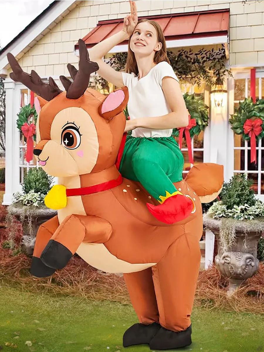 christmas ride on fancy dress Ride Reindeer Costume