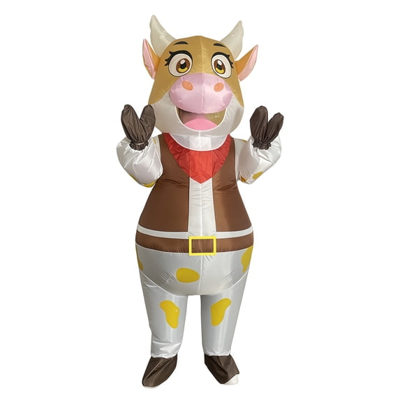 Adult Inflatable Cow Clothing Set - Cute Farm Animal Clothing In Various Styles,Height 4'11"-6'3",cowboy