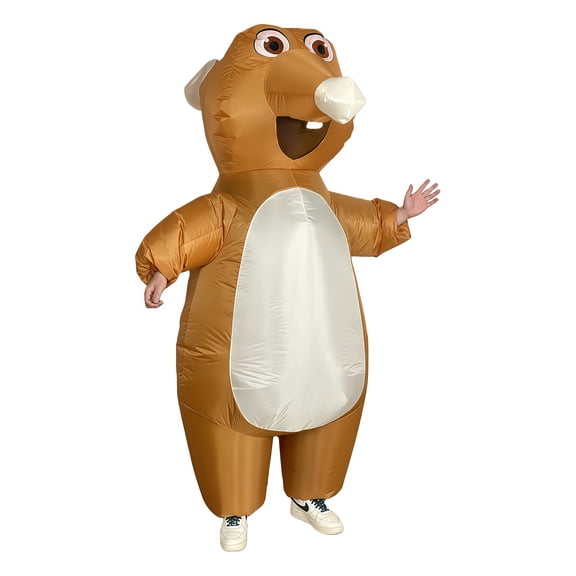 Adult Inflatable Groundhog Costumes (Brown & Gray) - Cute Animal Theme Party Outfits (Fits 59"–74.8" / 150-190cm),Height 59"–74.8",brown