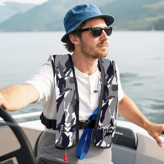 Adult Inflatable Life Jacket/Kayak Buoyancy Vest | Fishing Sailboat PFD Thin Weight Suitable for up to 330 pounds