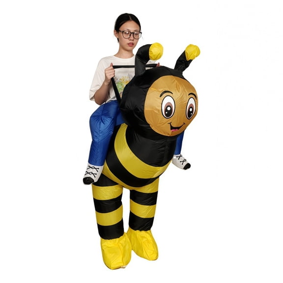 Adult Inflatable Ride-On Bumble Bee Costume - Insect Animal Theme Party Outfit (Fits 59"74.8" / 150-190cm),Height 59"74.8"