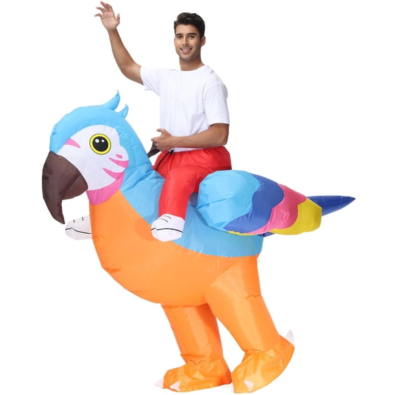 Adult Inflatable Ride On Parrot Costume, Funny Blow Up Parrot Costume for Halloween Party, Cosplay Outfit Carnival Festival