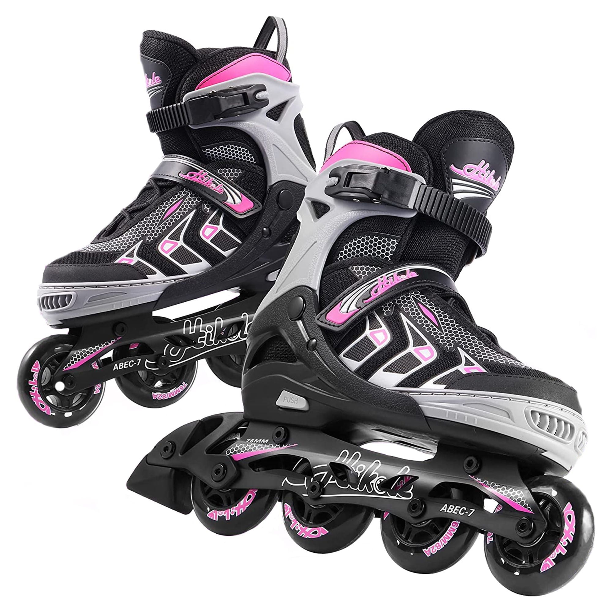 Adult Inline Skates Adjustable Pink/Blue/Green Unisex Skates Indoor and