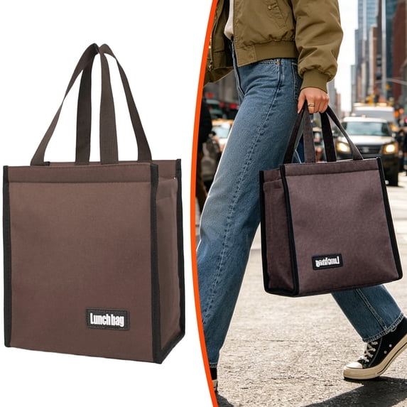 Adult Insulated Lunch Bag Large Cooler - Reusable Fabric Thermal Lunch Box with Zipper Seal for Work Travel Outdoor Picnic High Capacity
