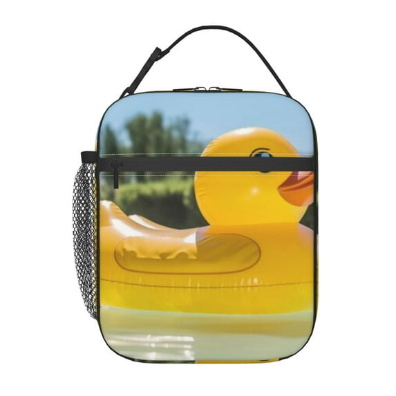 Insulated Lunch BagView Of Summer Pool Float 3D Lunch Tote for Insulated Lunch BagView Of Summer Pool Float 3D Lunch Tote for