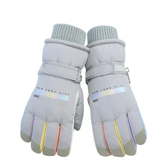 Adult Insulated Ski Gloves for Winter Sports and Motorcycle Riding Windproof Thermal Size:One Size
