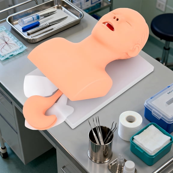 Adult Intubation Manikin with Electronic Alarm - Tracheal Intubation Training Model with Lung Light Effect, Pupil Comparison, Esophageal Inflation Alert - Airway Management Trainer