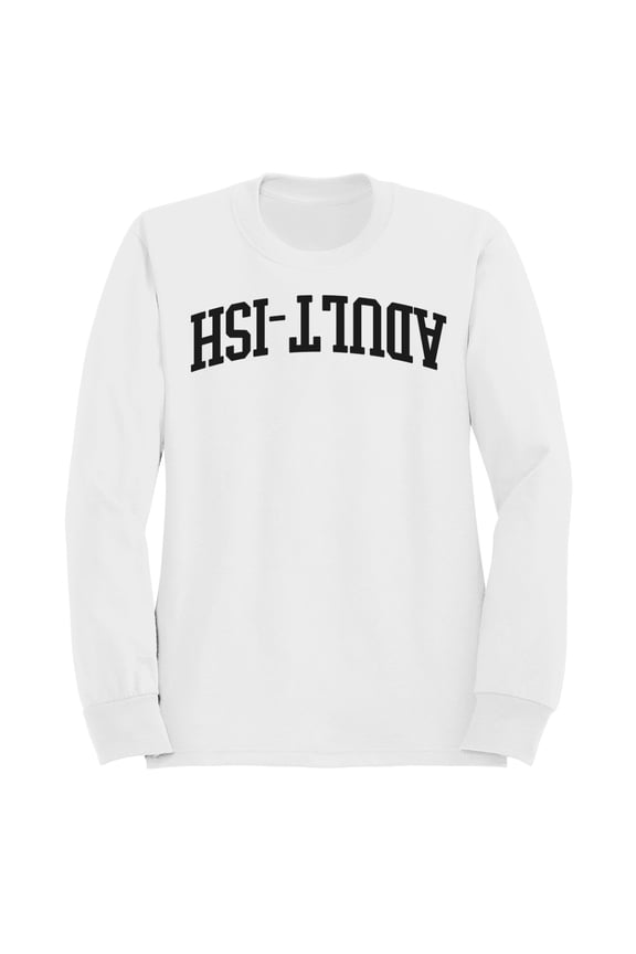 Adult-Ish Vintage Arched Lettering Men's White Sweatshirt