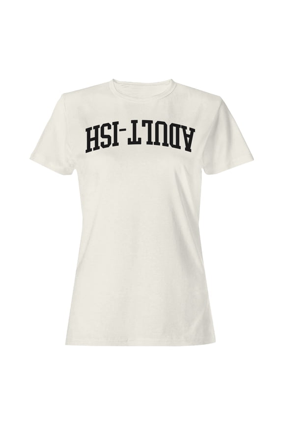 Adult-Ish Vintage Arched Lettering Women's Off-White T-shirt
