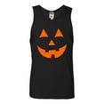 thumbnail image 1 of Adult Jack O Lantern Pumpkin Face Halloween Funny Sleeveless Tank Top Cotton T-Shirt, 1 of 1