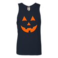thumbnail image 1 of Adult Jack O Lantern Pumpkin Face Halloween Funny Sleeveless Tank Top Cotton T-Shirt, 1 of 1