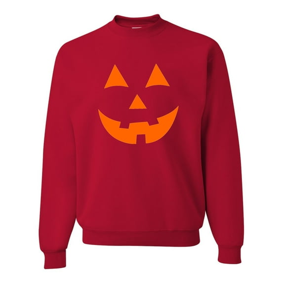 Adult Jack O Lantern Pumpkin Face Halloween Funny Sweatshirt Crewneck