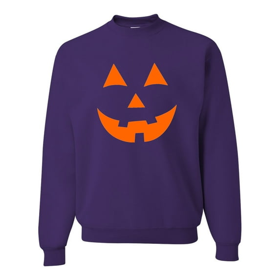 Adult Jack O Lantern Pumpkin Face Halloween Funny Sweatshirt Crewneck