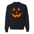thumbnail image 1 of Adult Jack O Lantern Pumpkin Face Halloween Funny Sweatshirt Crewneck, 1 of 1