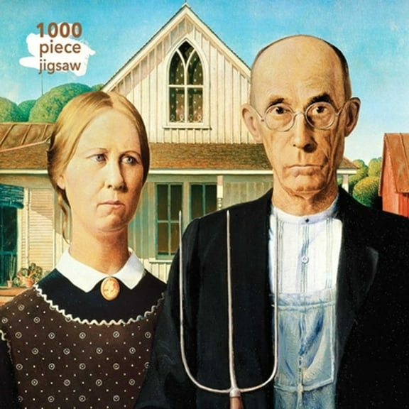 Pre-Owned Adult Jigsaw Grant Wood: American Gothic: 1000 Piece Jigsaw Puzzle (Hardcover) by Flame Tree Studio (Creator)