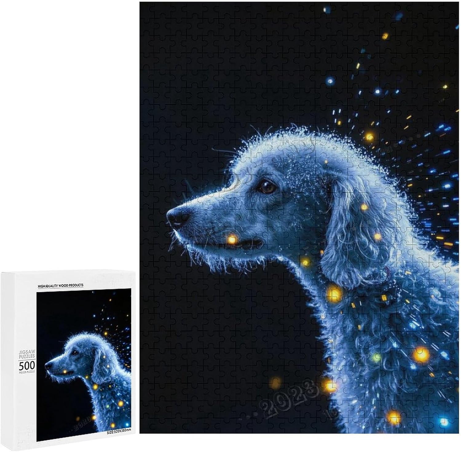Adult Jigsaw Puzzle 500 Piece Wooden Puzzle, Poodle with Black ...