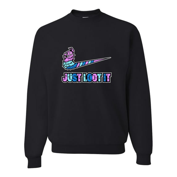 Adult Just Loot It Llama Sweatshirt Crewneck