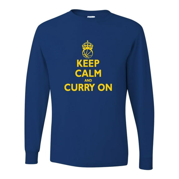 Adult Keep Calm And Curry On Long Sleeve T-Shirt