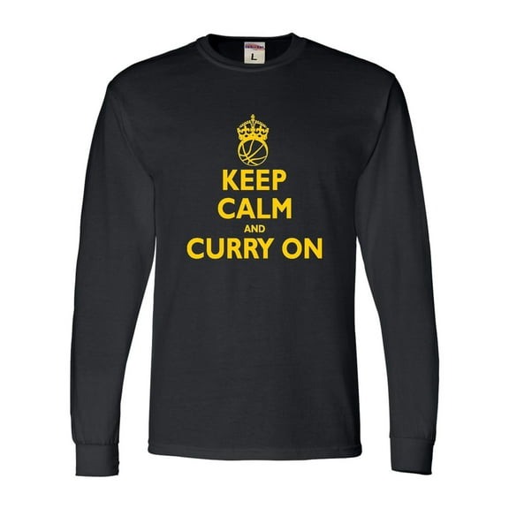 Adult Keep Calm And Curry On Long Sleeve T-Shirt