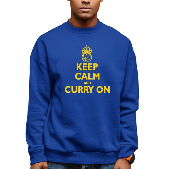 Adult Keep Calm And Curry On Sweatshirt Crewneck