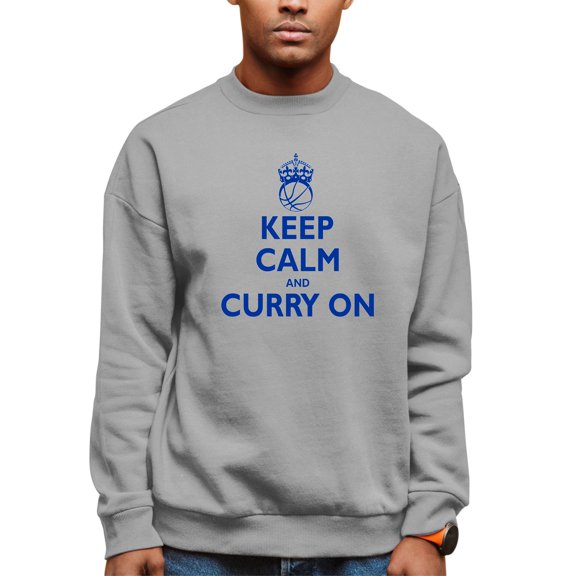 Adult Keep Calm And Curry On Sweatshirt Crewneck