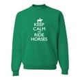 thumbnail image 1 of Adult Keep Calm And Ride Horses Equestrian Horse Lovers Sweatshirt Crewneck, 1 of 1