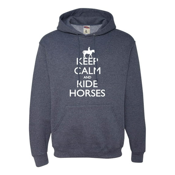 Adult Keep Calm And Ride Horses Equestrian Horse Lovers Sweatshirt Hoodie