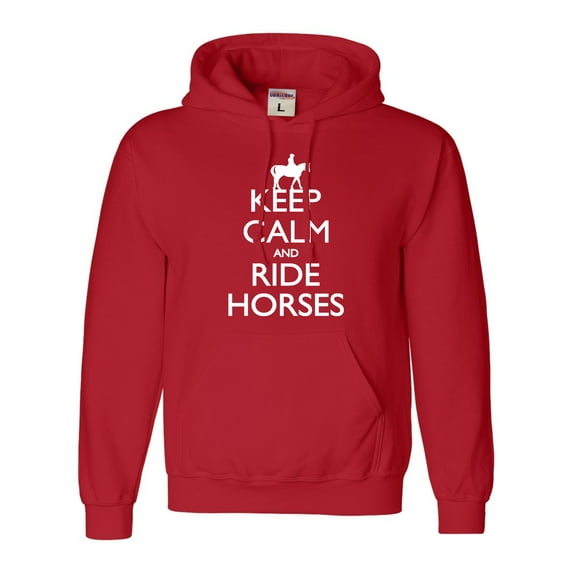 Adult Keep Calm And Ride Horses Equestrian Horse Lovers Sweatshirt Hoodie