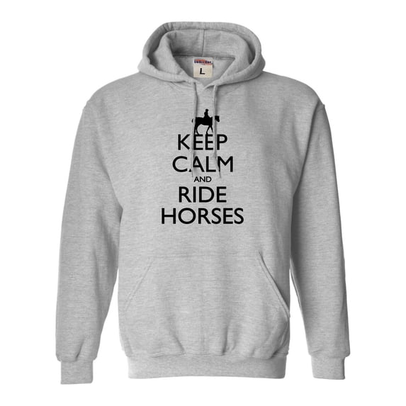 Adult Keep Calm And Ride Horses Equestrian Horse Lovers Sweatshirt Hoodie