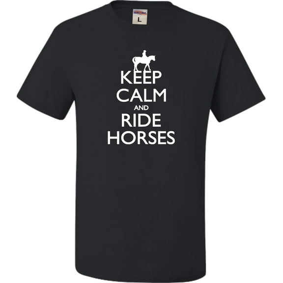 Adult Keep Calm And Ride Horses Equestrian Horse Lovers T-Shirt