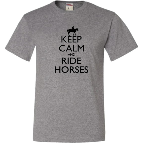 Adult Keep Calm And Ride Horses Equestrian Horse Lovers T-Shirt