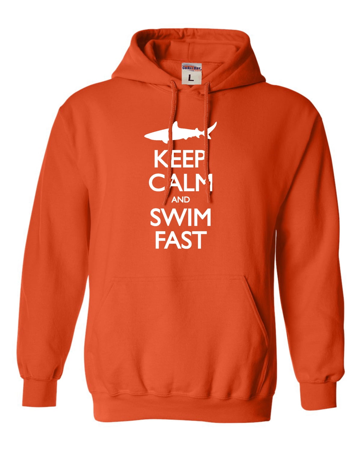 Adult Keep Calm And Swim Fast Funny Shark Lovers Sweatshirt Hoodie