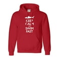 thumbnail image 1 of Adult Keep Calm And Swim Fast Funny Shark Lovers Sweatshirt Hoodie, 1 of 1