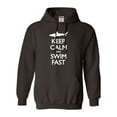 thumbnail image 1 of Adult Keep Calm And Swim Fast Funny Shark Lovers Sweatshirt Hoodie, 1 of 1