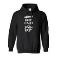 thumbnail image 1 of Adult Keep Calm And Swim Fast Funny Shark Lovers Sweatshirt Hoodie, 1 of 1