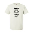 thumbnail image 1 of Adult Keep Calm And Swim Fast Funny Shark Lovers T-Shirt, 1 of 1
