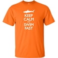 thumbnail image 1 of Adult Keep Calm And Swim Fast Funny Shark Lovers T-Shirt, 1 of 1