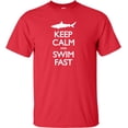thumbnail image 1 of Adult Keep Calm And Swim Fast Funny Shark Lovers T-Shirt, 1 of 1