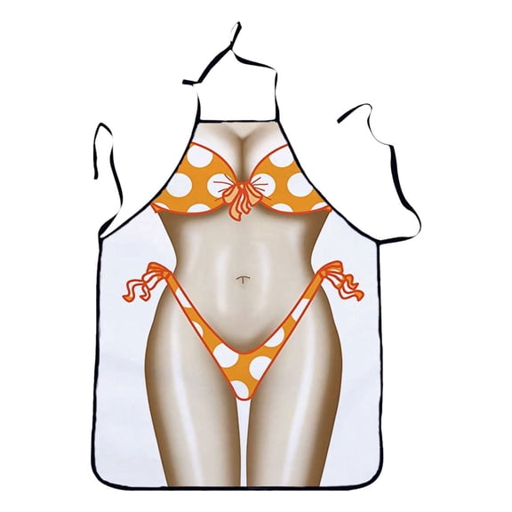 Adult Kitchen Apron for Household Cleaning and Themed Role Play Events with Unique Printing Design