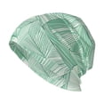 thumbnail image 1 of Adult Knitted Cap 11 X 10.6 In Two-Layer Design Breathable Light Dry And Easy Care Covering All Antiskid Anti-Wrinkle Lightseagreen Geometric Lines_2, 1 of 8