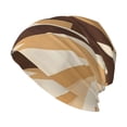 thumbnail image 1 of Adult Knitted Cap 11 X 10.6 In Two-Layer Design Breathable Light Dry And Easy Care Covering All Antiskid Anti-Wrinkle Tan Geometric Lines_4, 1 of 8