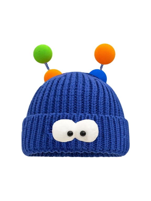 Adult Knitted Hat with Cartoon Monsters Winter Student Outdoor Cycling Skiing Climbing Hat Cold Weather Keep Warm Hat